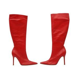 Dolce & Gabbana Red Heeled Leather Boots